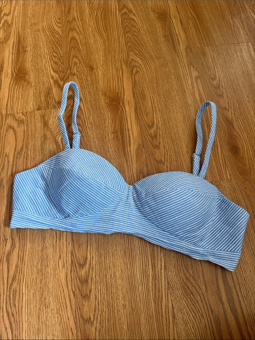Favorite Daughter Light Blue & White Striped Bra